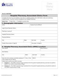 DOH Form 690-299 Hospital Pharmacy Associated Clinics Form - Washington, Page 3