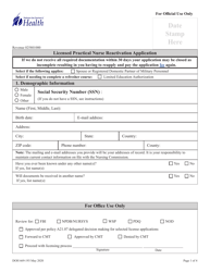 DOH Form 669-193 Licensed Practical Nurse Expired/Inactive Reactivation Application - Washington, Page 3