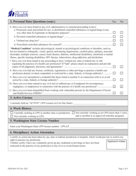 DOH Form 669-193 Licensed Practical Nurse Expired/Inactive Reactivation Application - Washington, Page 5