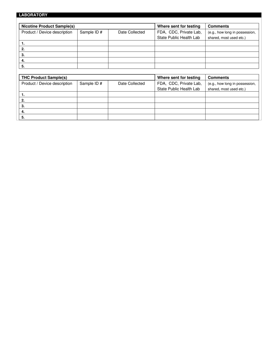 DOH Form 210-094 Lung Injury Associated With Vaping or E-Cigarette Use Reporting Form - Washington, Page 6