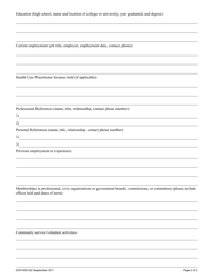 DOH Form 600-032 Application for Doh Secretary Appointment to a Committee - Washington, Page 2