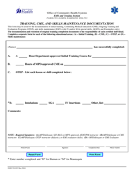 Document preview: DOH Form 530-022 Training, Cme, and Skills Maintenance Documentation - Washington