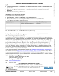 Document preview: DOH Form 962-989 Temporary Certification for Missing Proof of Income - Washington