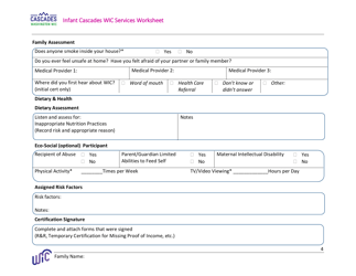 DOH Form 960-170 Infant Cascades Wic Services Worksheet - Washington, Page 4