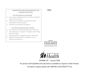 DOH Form 960-170 Infant Cascades Wic Services Worksheet - Washington, Page 6