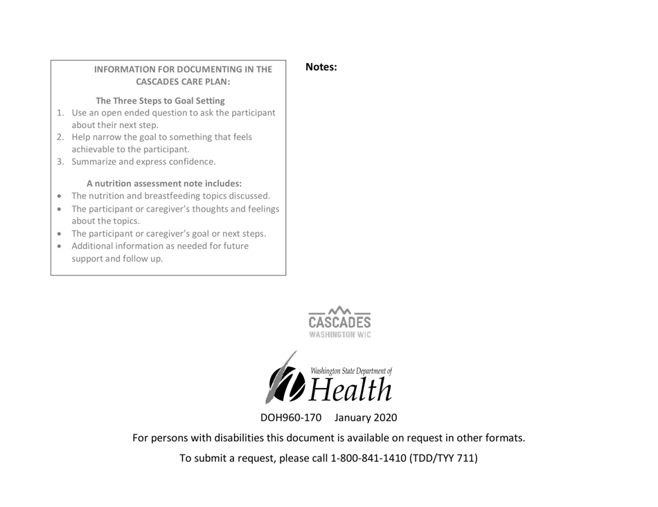 DOH Form 960-170 Child Cascades Wic Services Worksheet - Washington, Page 6
