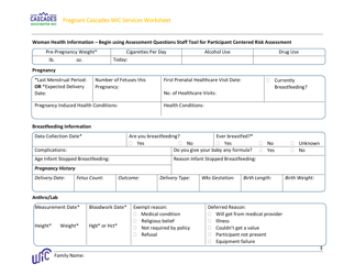 DOH Form 960-170 Pregnant Cascades Wic Services Worksheet - Washington, Page 3