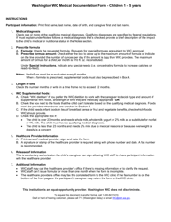 DOH Form 961-136 Washington Wic Medical Documentation Form - Children 1 - 5 Years - Washington, Page 2
