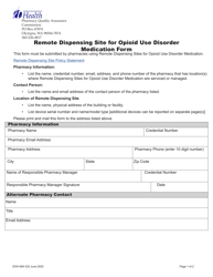 Document preview: DOH Form 690-332 Remote Dispensing Site for Opioid Use Disorder Medication Form - Washington