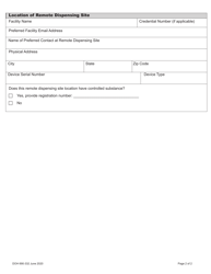 DOH Form 690-332 Remote Dispensing Site for Opioid Use Disorder Medication Form - Washington, Page 2