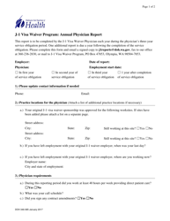 Document preview: DOH Form 346-085 Annual Physician Report - J-1 Visa Waiver Program - Washington