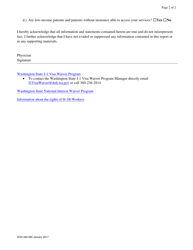 DOH Form 346-085 Annual Physician Report - J-1 Visa Waiver Program - Washington, Page 2