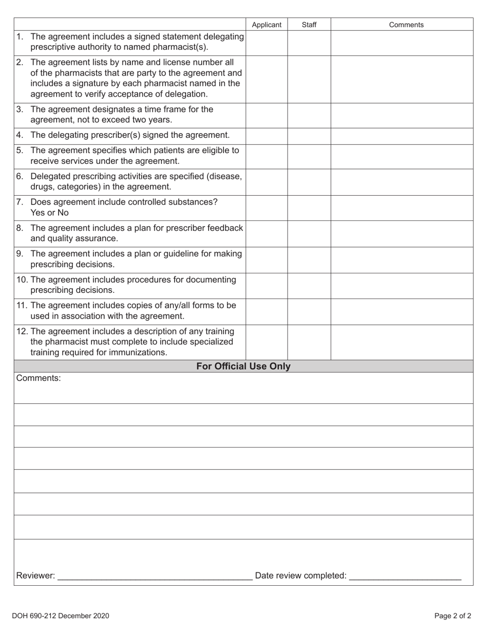 DOH Form 690-212 - Fill Out, Sign Online and Download Printable PDF ...