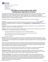 Document preview: DOH Form 690-154 Emergency Contraceptive Pills (Ecp) Collaborative Agreement Protocol - Washington