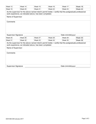 DOH Form 663-039 Speech Language Pathology or Audiology Interim Permit Supervision Form - Washington, Page 2