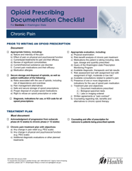 Document preview: DOH Form 630-148 Opioid Prescribing Documentation Checklist for Dentists in Washington State - Chronic Pain - Washington