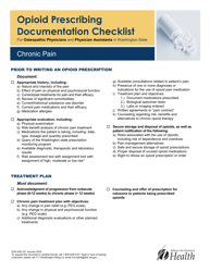 DOH Form 630-151 Opioid Prescribing Documentation Checklist for Osteopathic Physicians and Physician Assistants in Washington State - Chronic Pain - Washington