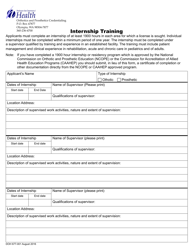 Document preview: DOH Form 677-001 Internship Training - Washington