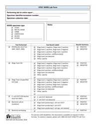 Document preview: DOH Form 420-243 Stec Wdrs Lab Form - Washington
