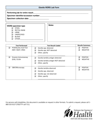 Document preview: DOH Form 420-244 Giardia Wdrs Lab Form - Washington