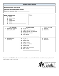 Document preview: DOH Form 420-242 Shigella Wdrs Lab Form - Washington