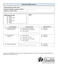 Document preview: DOH Form 420-241 Salmonella Wdrs Lab Form - Washington