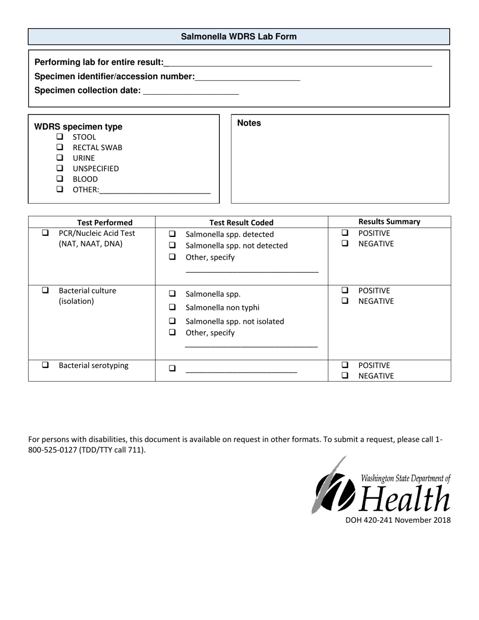 DOH Form 420-241 - Fill Out, Sign Online and Download Printable PDF ...