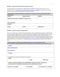 DOH Formulario 630-106 Formulario De Queja Sobre Un Proveedor O Establecimiento De Cuidados De La Salud - Washington (Spanish), Page 2