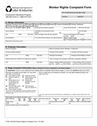 Form F700-148-000 Worker Rights Complaint Form - Washington, Page 3