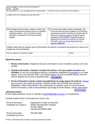 Formulario F416-011-999 Denuncia Por Discriminacion a La Dosh - Washington (Spanish), Page 2