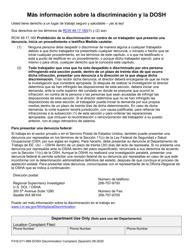 Formulario F416-011-999 Denuncia Por Discriminacion a La Dosh - Washington (Spanish), Page 3