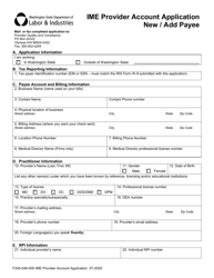 Form F245-046-000 Ime Provider Account Application - New/Add Payee - Washington, Page 2