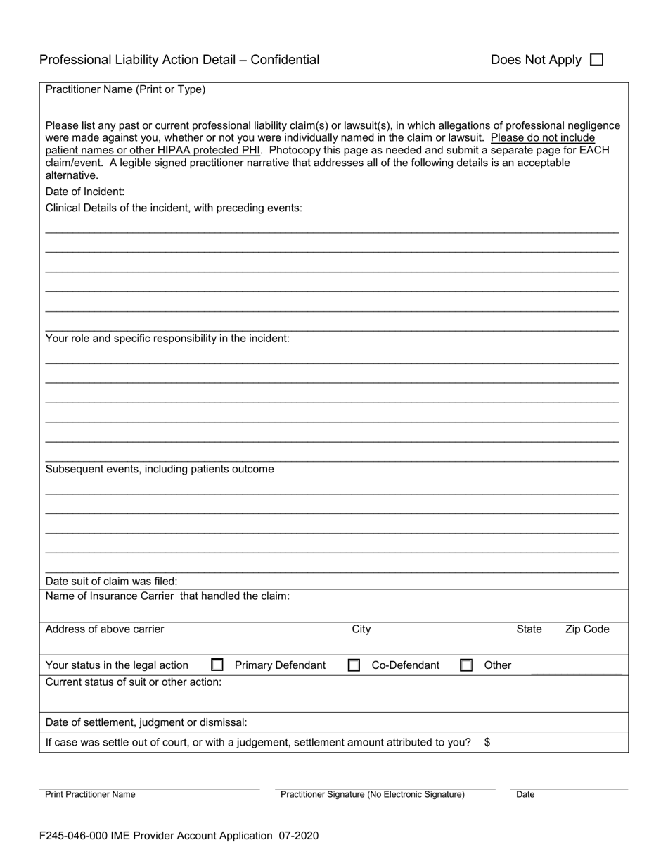 Form F245-046-000 Ime Provider Account Application - New / Add Payee - Washington, Page 5