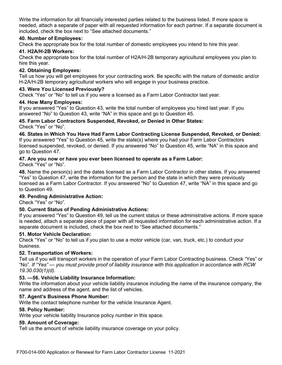 Form F700-014-000 Application or Renewal for Farm Labor Contractor License - Washington, Page 5