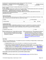 Form F418-052-000 Alleged Safety or Health Hazards - Washington, Page 3