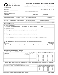 Document preview: Form F245-453-000 Physical Medicine Progress Report - Washington