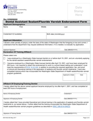 DOH Form 642-003 Dental Assistant Sealant/Fluoride Varnish Endorsement Form - Washington, Page 2