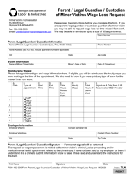 Document preview: Form F800-122-000 Parent/Legal Guardian/Custodian of Minor Victims Wage Loss Request - Washington