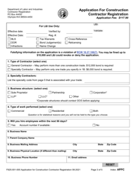 Form F625-001-000 Application for Construction Contractor Registration - Washington, Page 3