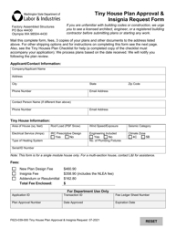 Form F623-039-000 Tiny Home Plan Approval &amp; Insignia Request - Washington