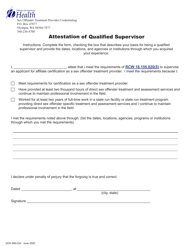 Document preview: DOH Form 695-024 Attestation of Qualified Supervisor - Washington