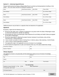 Form F447-030-000 Application for an Explosives License (Company) - Washington, Page 2