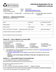 Form F447-015-000 Individual Application for an Explosives License - Washington, Page 2