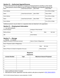 Form F447-015-000 Individual Application for an Explosives License - Washington, Page 3