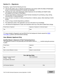 Form F447-015-000 Individual Application for an Explosives License - Washington, Page 4