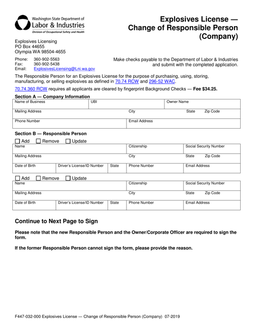 Form F447-032-000  Printable Pdf