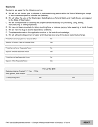 Form F447-032-000 Explosives License - Change of Responsible Person (Company) - Washington, Page 2