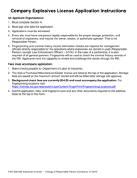 Form F447-032-000 Explosives License - Change of Responsible Person (Company) - Washington, Page 3