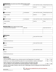 Form BPD-600-004C Geologist Licensing Board Application - Washington, Page 2