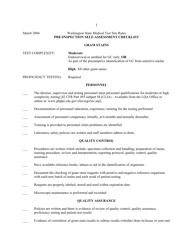 Pre-inspection Self-assessment Checklist - Gram Stains - Washington